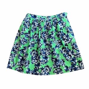 J. Crew Floral Green and Blue Women's Skirt Size 8